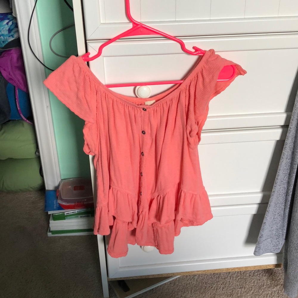 pink we the free off the shoulder top